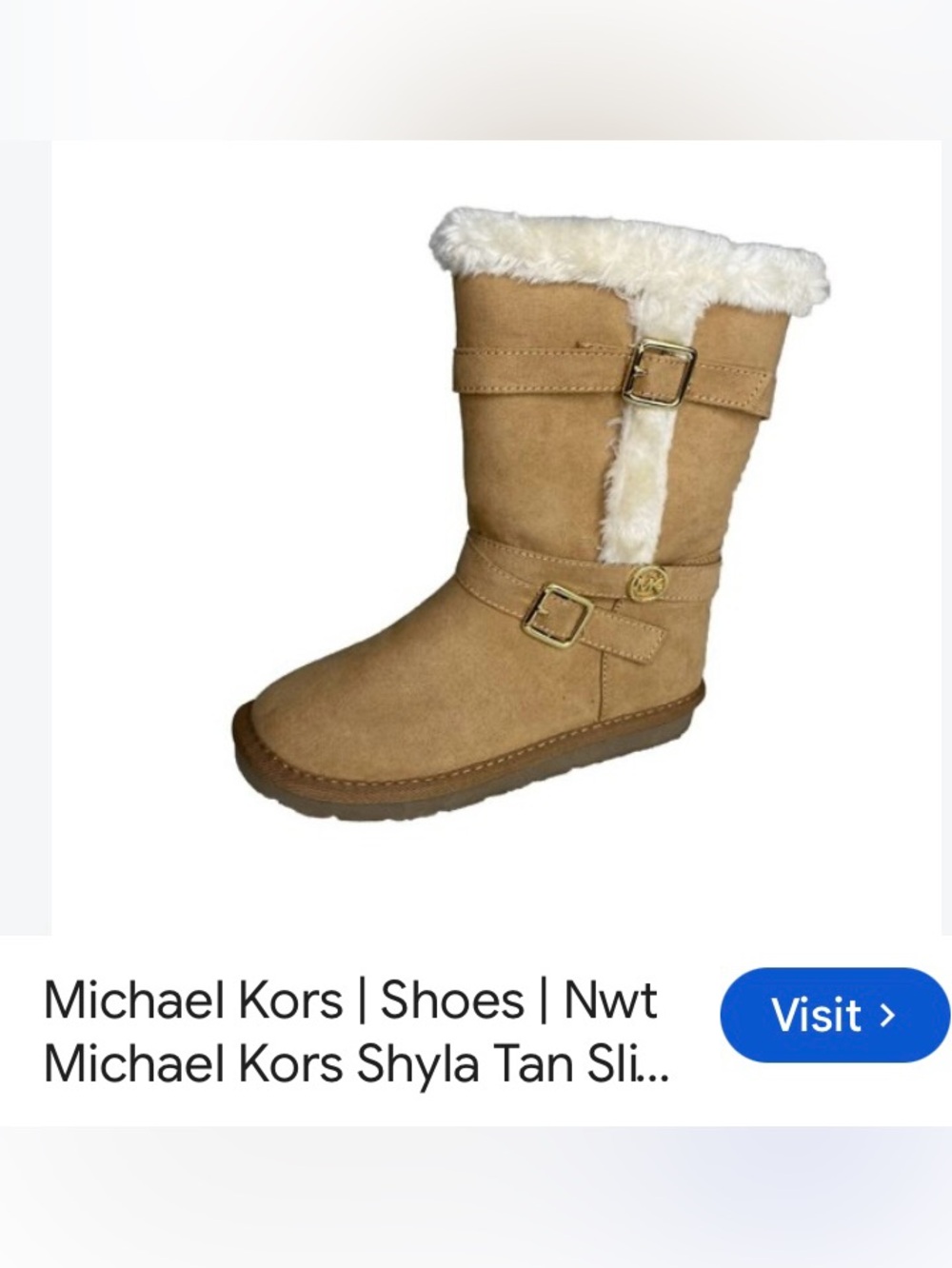 MICHAEL Kore SHYLA Tan Suede Faux-Fur Mid-Calf Boots - Women's
K-4 -Wo 5.5-6